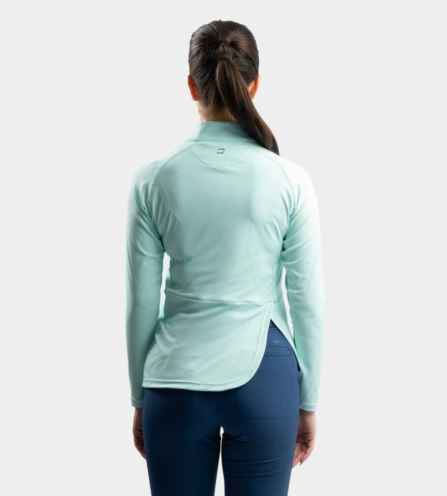 LADIES SPLIT HEM MIDLAYER - MINZGRÜN
