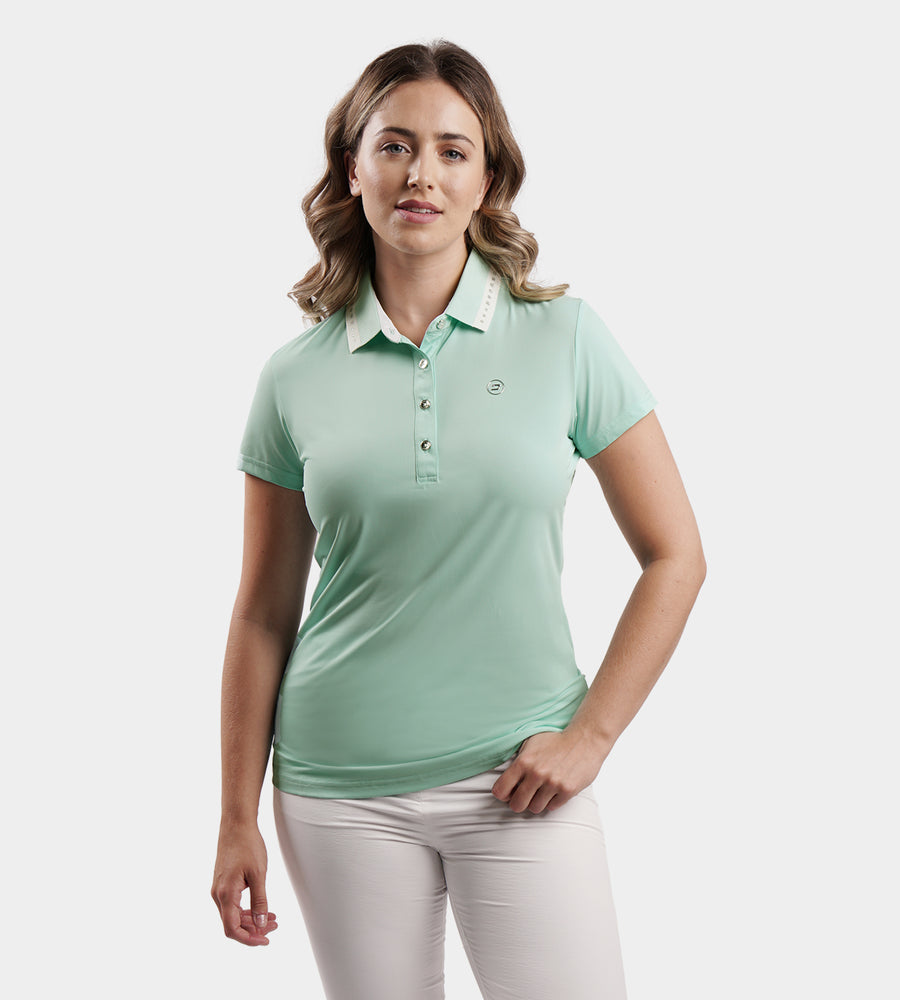 LADIES COUTURE POLO - ZEEGROEN