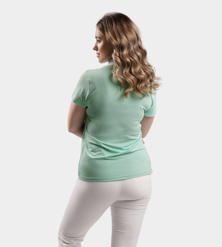 LADIES COUTURE POLO - ZEEGROEN