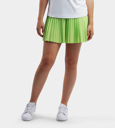LADIES PLEATED SKORTS - CITRON VERT