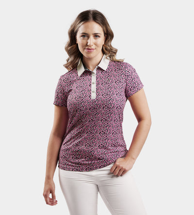 LADIES HEART POLO - ROSE/MARINE