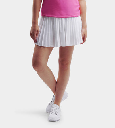 LADIES PLEATED SKORTS - BLANC