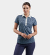 LADIES LEOPARD POLO - BLEU