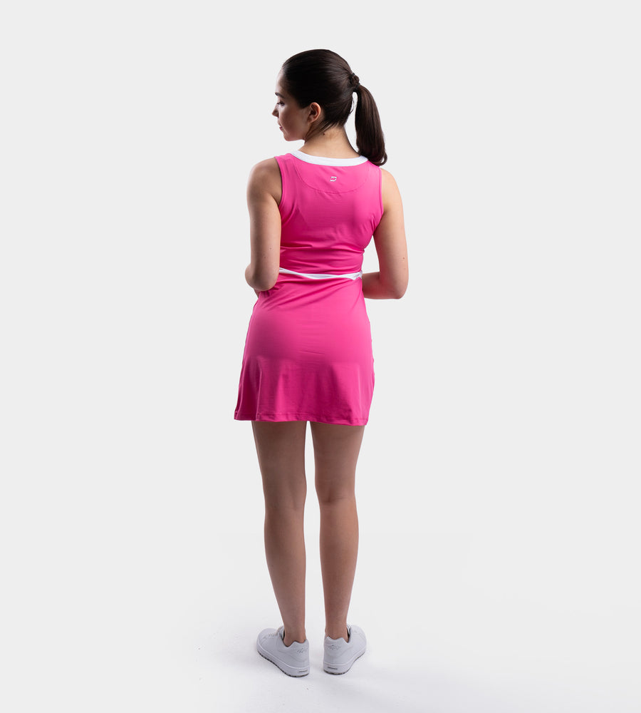 LADIES BELLA DRESS - ROSA/BIANCO