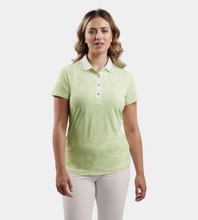 LADIES LEOPARD POLO - CITRON VERT