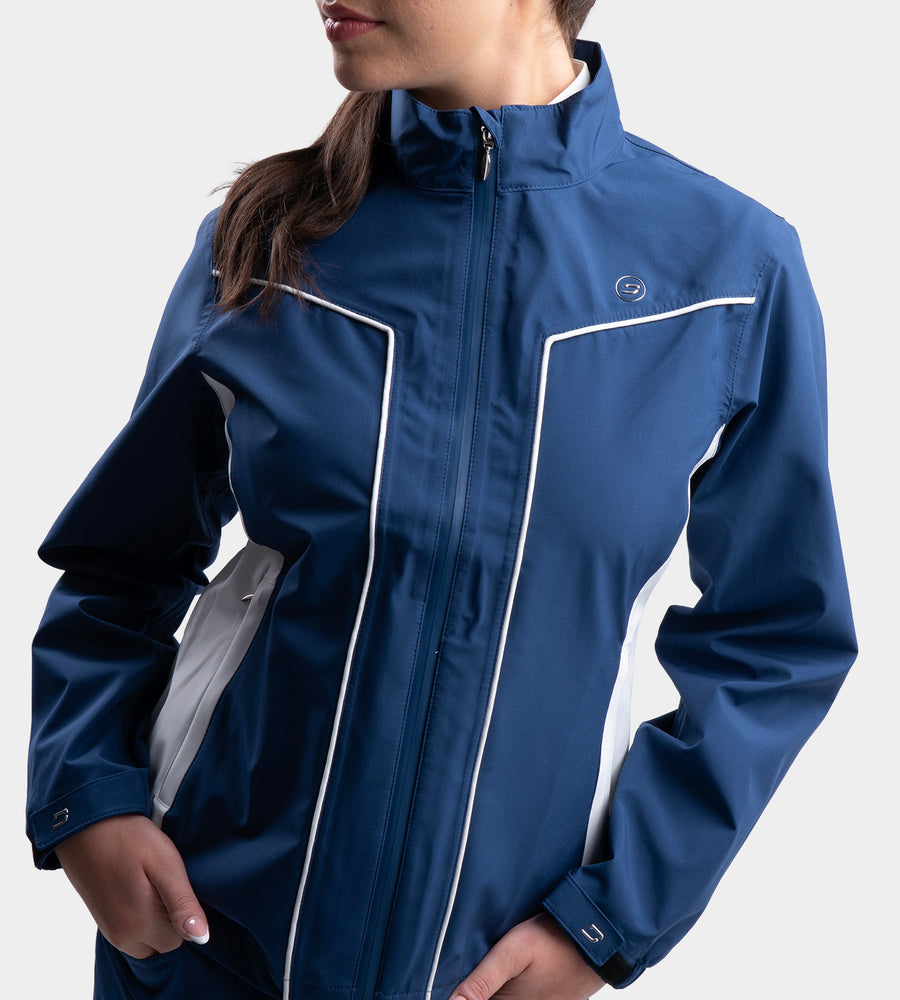 LADIES ESCAPADE RAIN JACKET - MARINO/BIANCO