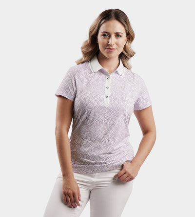 LADIES LEOPARD POLO - POURPRE