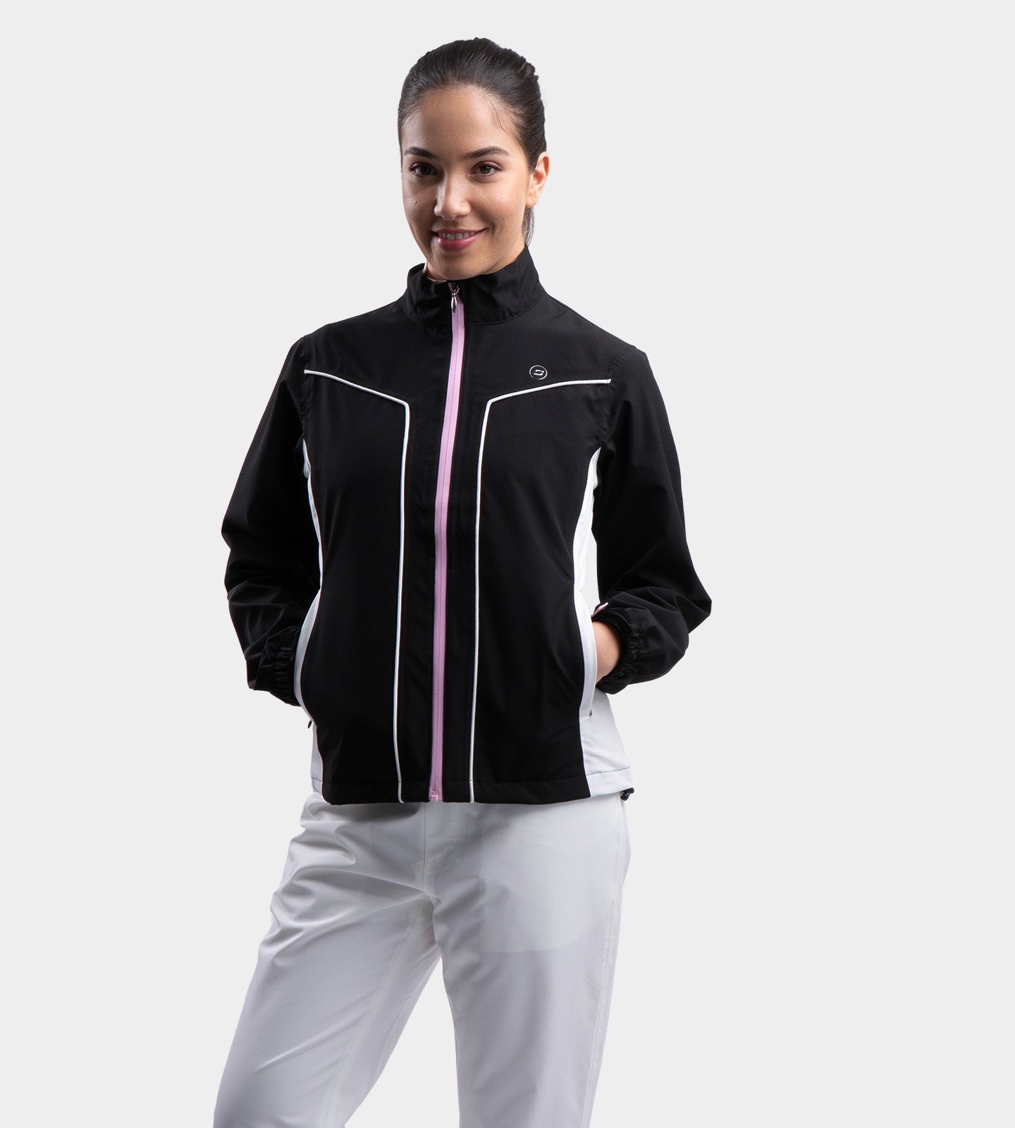LADIES ESCAPADE RAIN JACKET - NERO/BIANCO