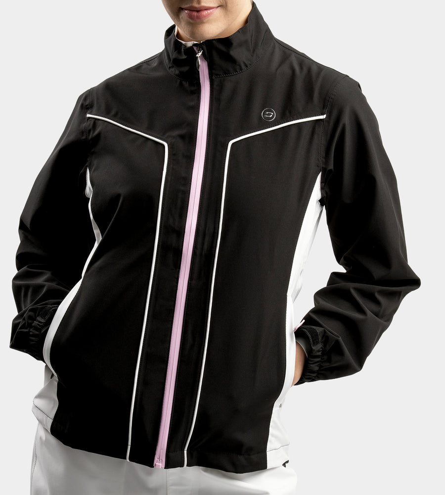 LADIES ESCAPADE RAIN JACKET - NERO/BIANCO