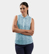 LADIES HEART SLEEVELESS POLO - BLEU