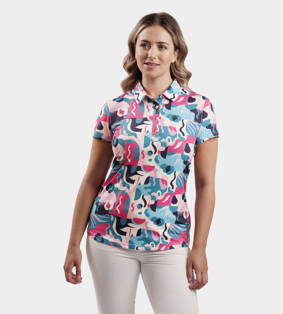 LADIES EXOTIC POLO - ROZE