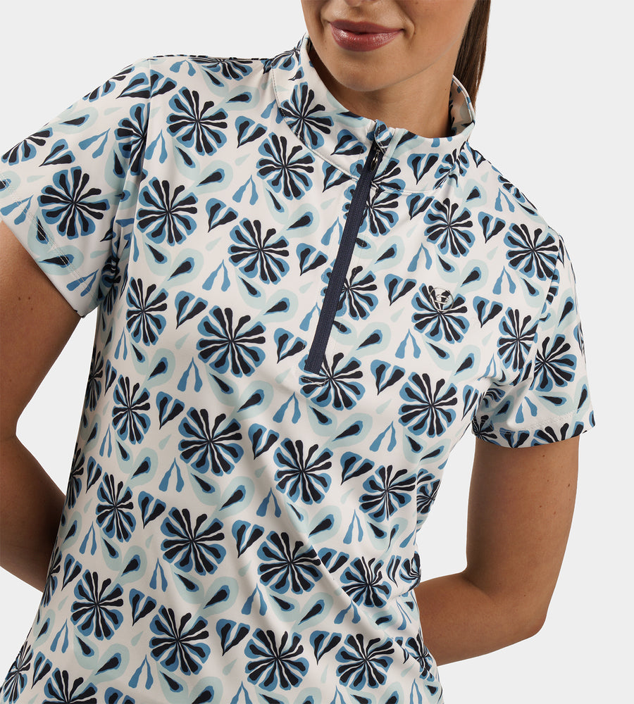 LADIES PRISM DRESS - FLORAL POWDER BLU