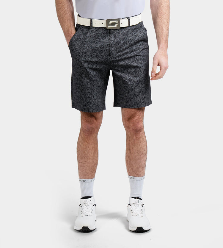 Heritage Abstract Shorts In Black | Golf Shorts | Druids