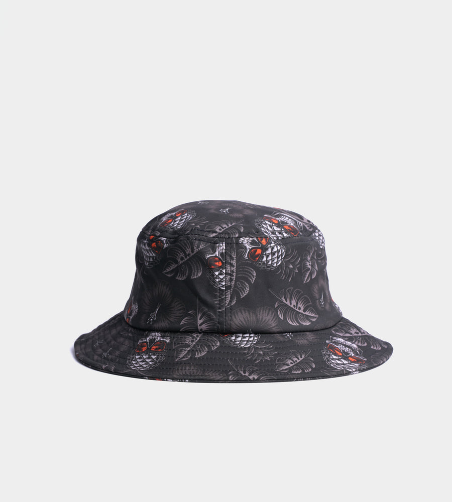 PINEAPPLE SKULLZ BUCKET HAT - SCHWARZ / ORANGE