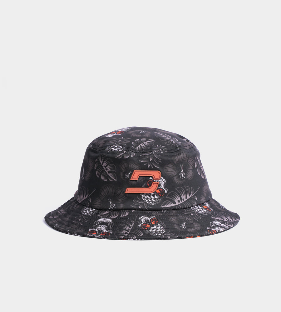 PINEAPPLE SKULLZ BUCKET HAT - SCHWARZ / ORANGE