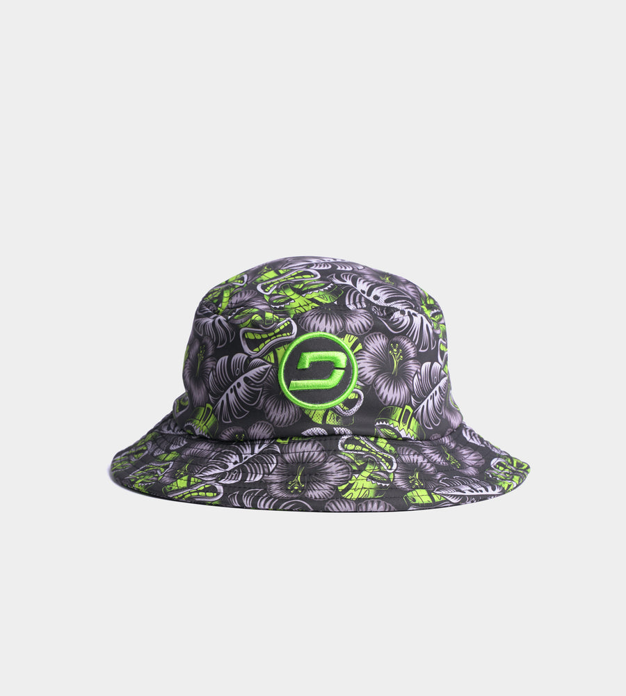 TIKI BUCKET HAT - NERO / LIME