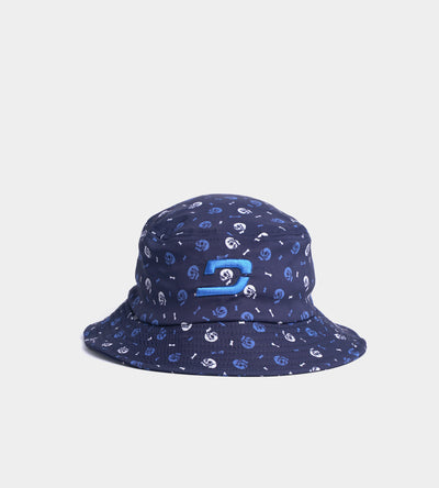 SKULLZ BUCKET HAT - BLEU MARINE