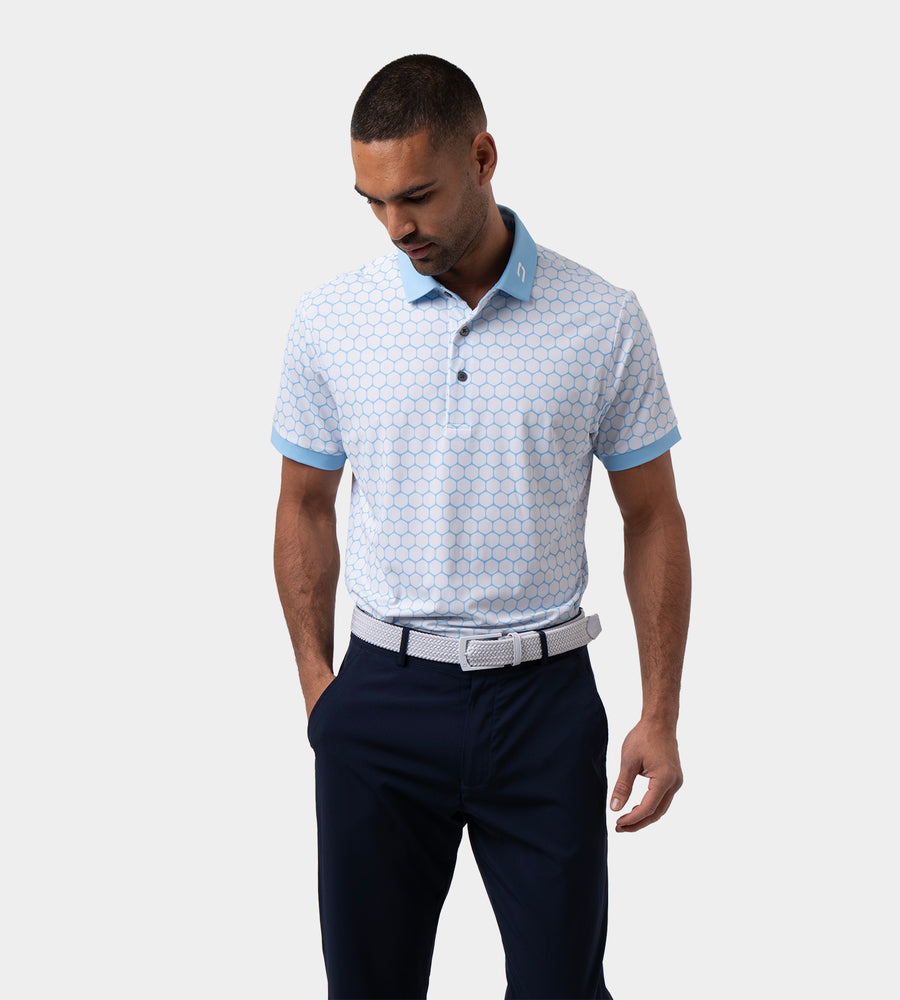HEXA PREPPY POLO - WHITE/ BLUE