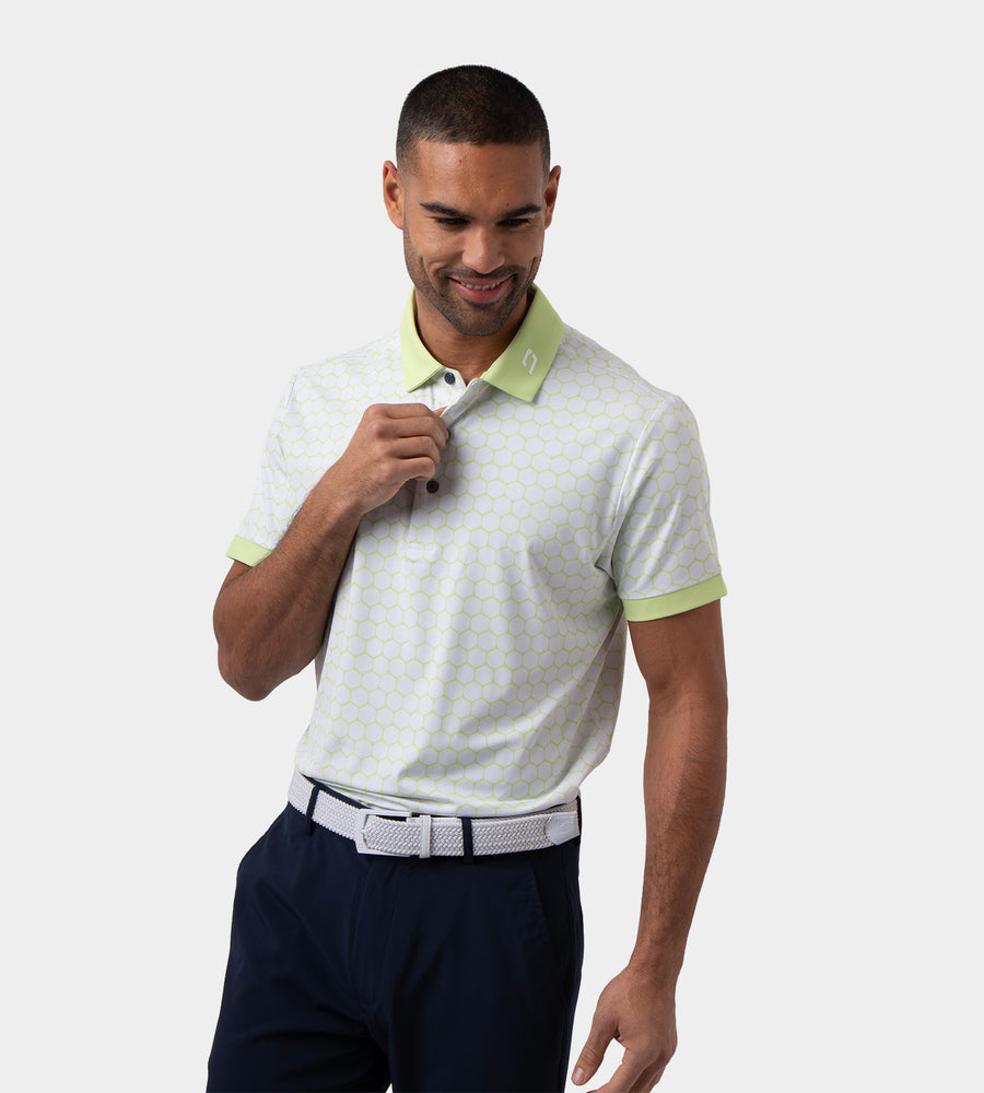 HEXA PREPPY POLO - WHITE/ LIME