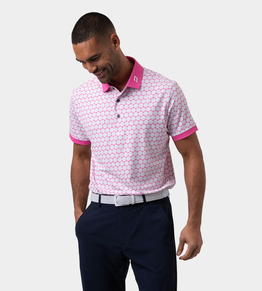 HEXA PREPPY POLO - WHITE/PINK
