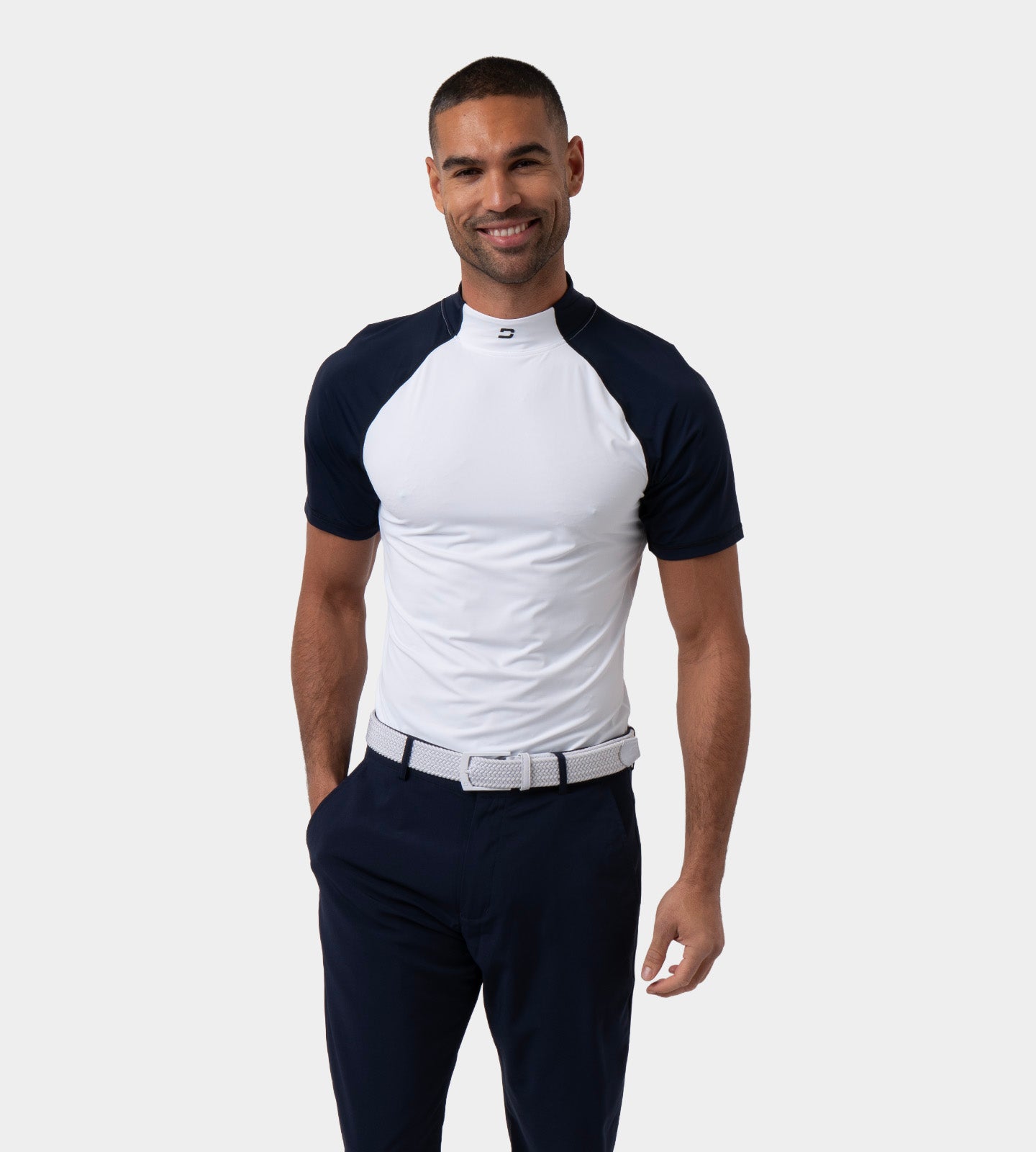 TEE TIGHT BASELAYER - NAVY/ WHITE