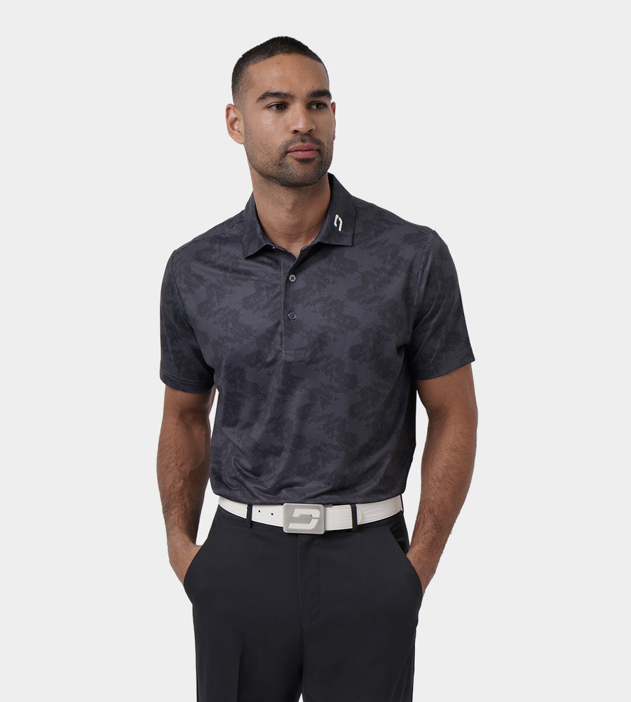 ABSTRACT EMOTIVE POLO - CHARCOAL