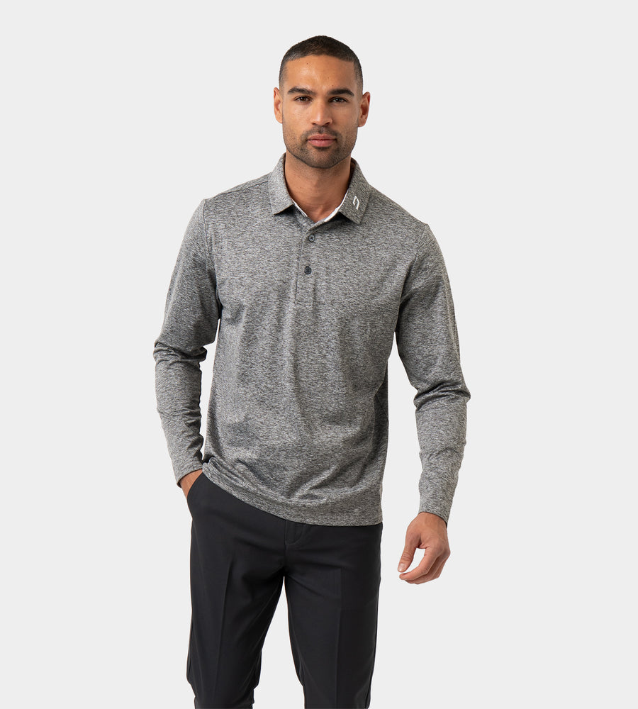 ARDENT LONG SLEEVE POLO - GREY