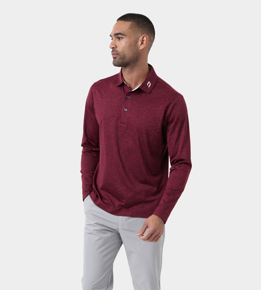ARDENT LONG SLEEVE POLO -BURGUNDY