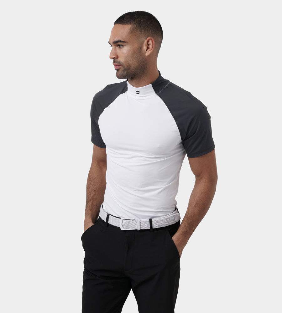 TEE TIGHT BASELAYER - HOLZKOHLE/ WEISS