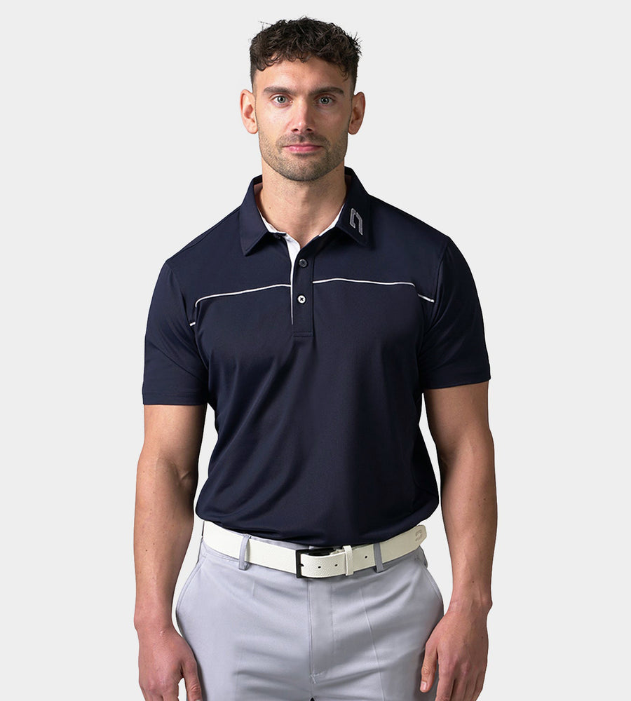 BLOCK PIQUE POLO - NAVY