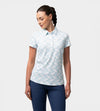 LADIES ABSTRACT EMOTIVE POLO - BLANC