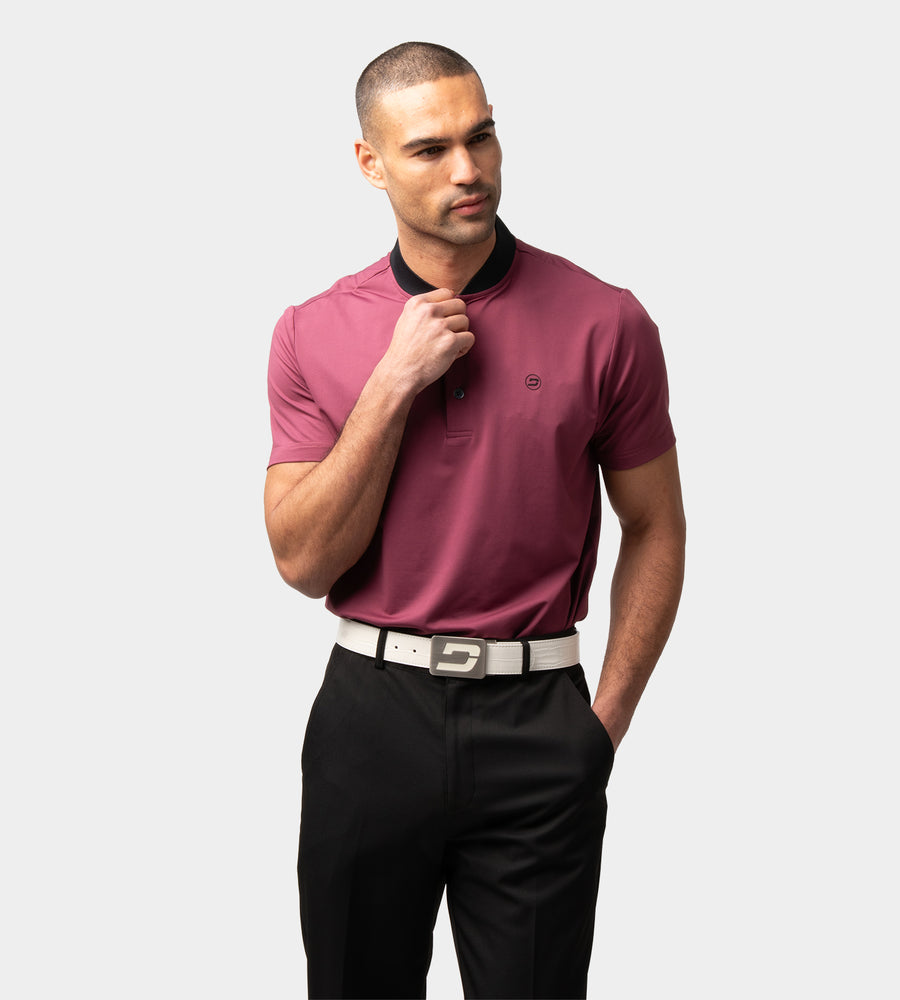 RIBBED PRIME POLO - MULBERRY