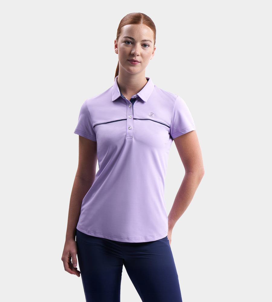 LADIES BLOCK PIQUE POLO - LAVENDAR