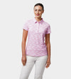 LADIES ABSTRACT EMOTIVE POLO - PINK