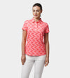 LADIES ABSTRACT EMOTIVE POLO - CORAL
