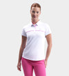 LADIES BLOCK PIQUE POLO - WHITE