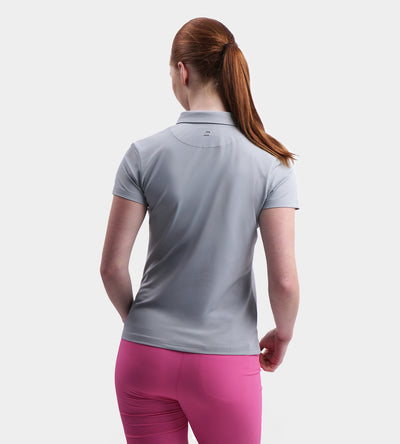 LADIES BLOCK PIQUE POLO - GRIS