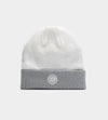KIDS D BADGE BEANIE - WHITE
