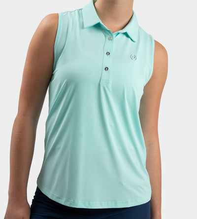 LADIES ELITE SLEEVELESS POLO - MENTHE