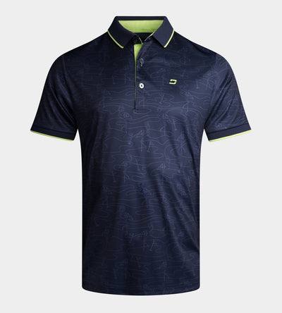 FLAMINGO FLAG POLO - NAVY