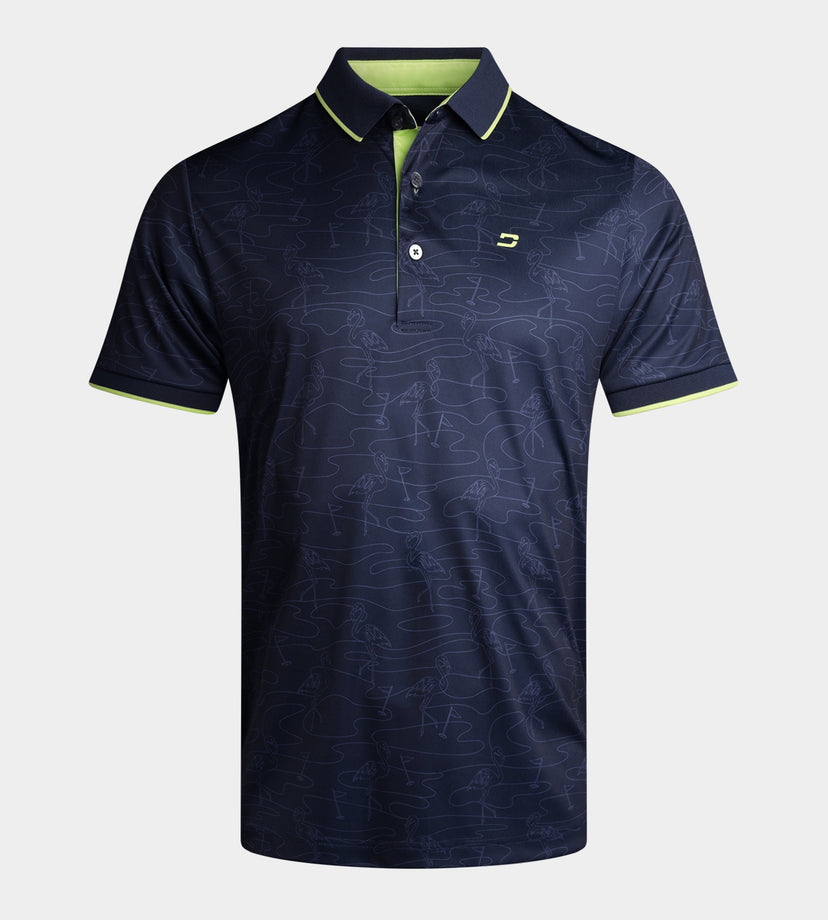 FLAMINGO FLAG POLO - MARINE