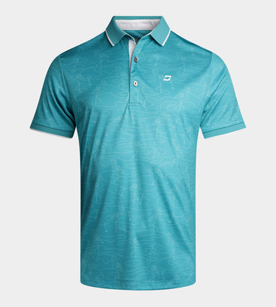 FLAMINGO FLAG POLO - TEAL