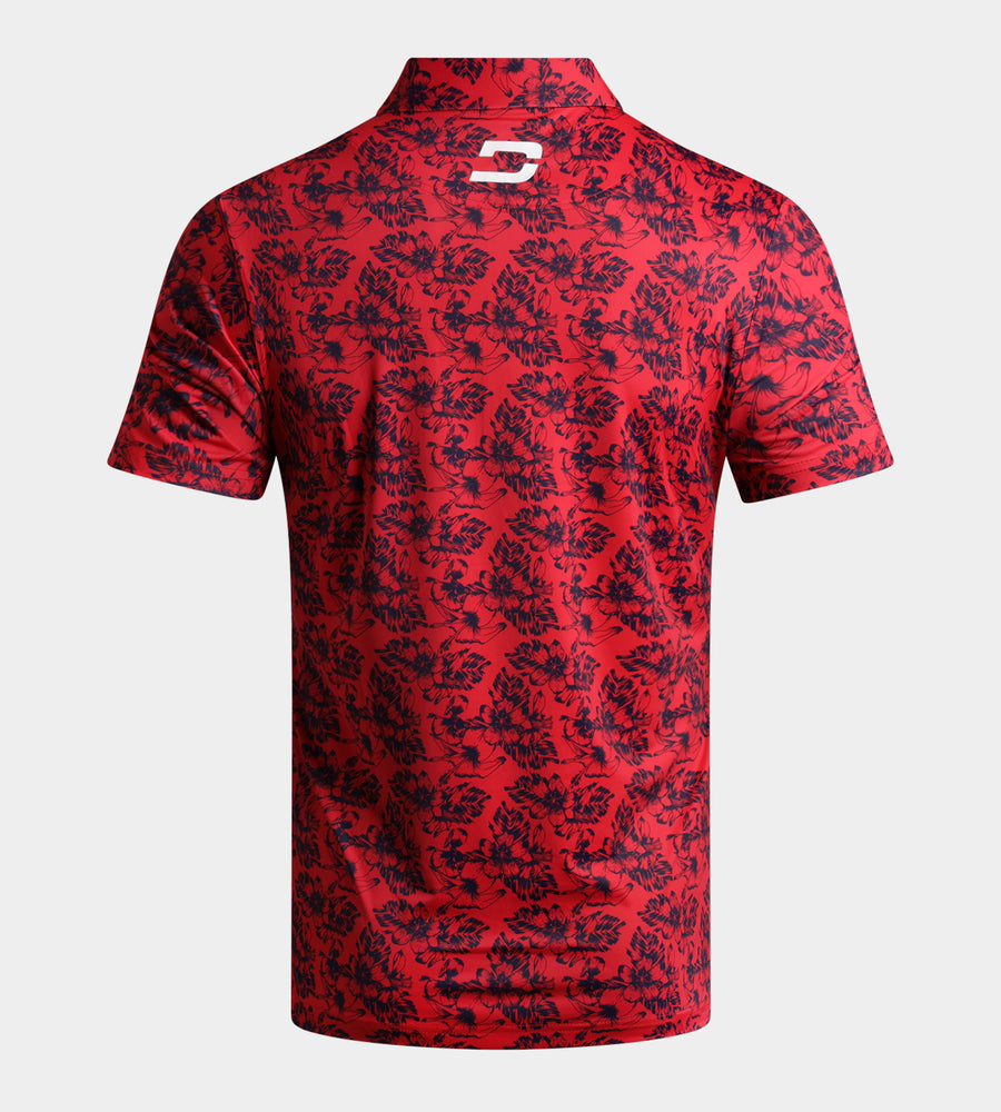 FLORAL TECH POLO - ROJO