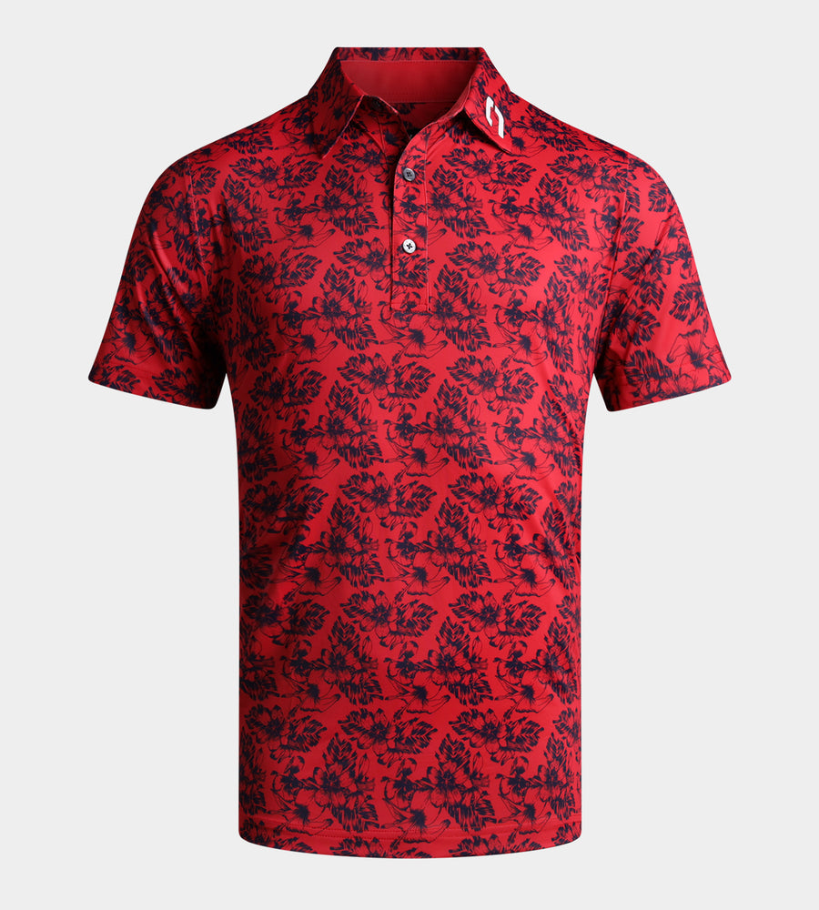 FLORAL TECH POLO - ROJO