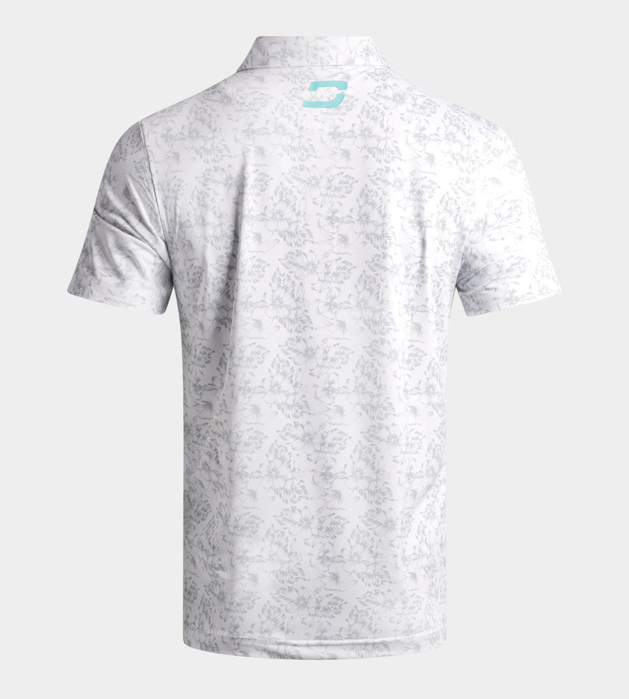 FLORAL TECH POLO - BLANCO