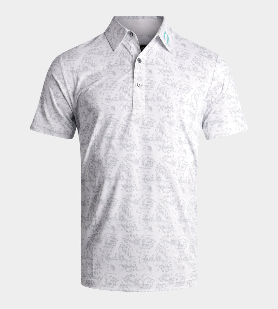 FLORAL TECH POLO - BLANCO