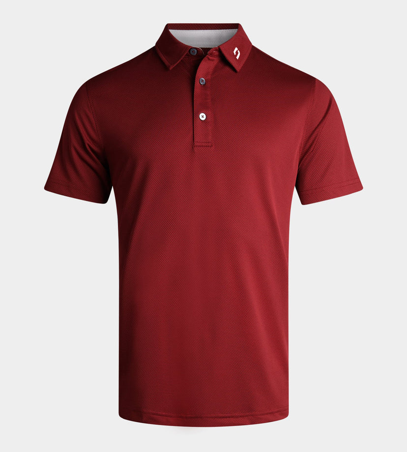 HONEYCOMB POLO - BURGUNDERROT