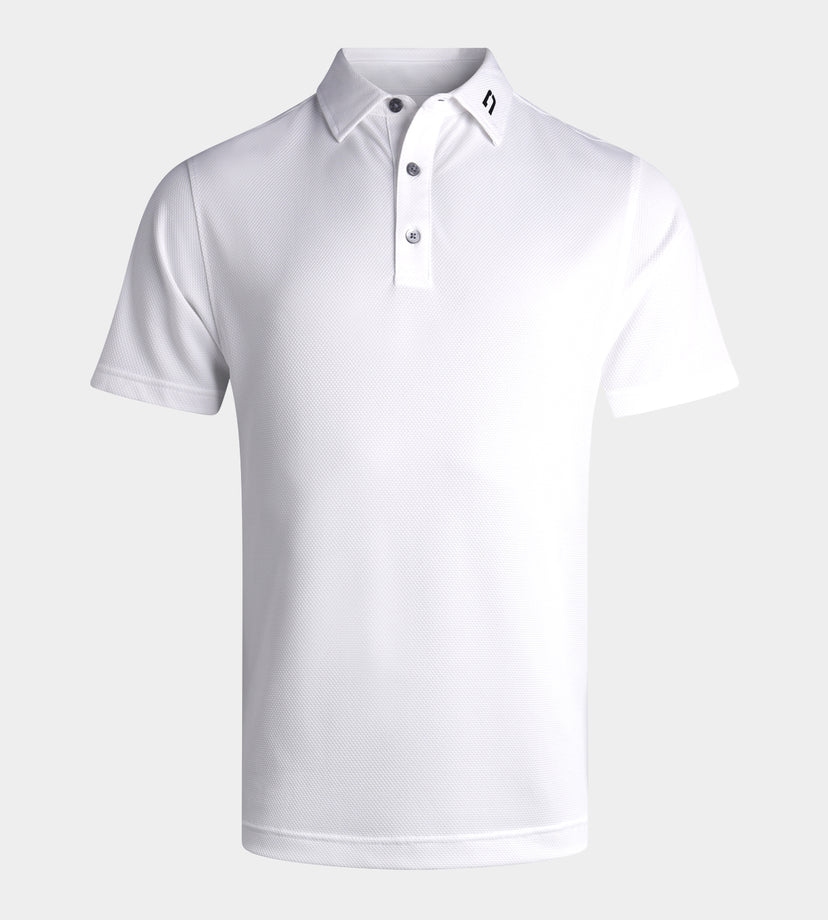 HONEYCOMB POLO - BIANCO