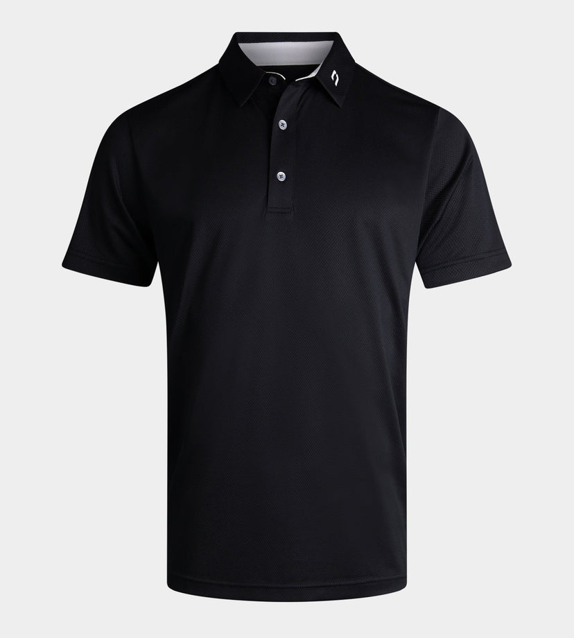 HONEYCOMB POLO - BLACK