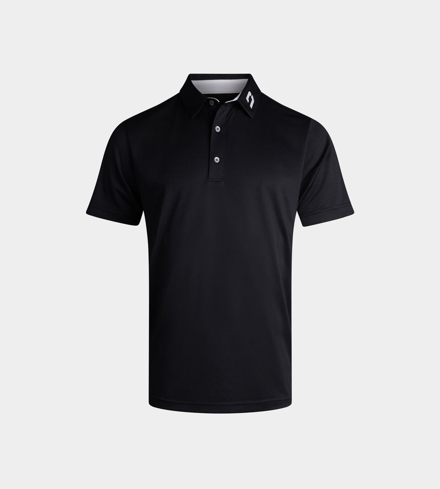 KIDS HONEYCOMB POLO - BLACK